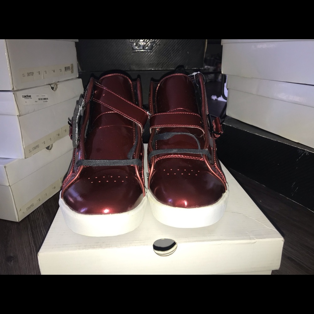 Burgundy Patent Trinity Skytops